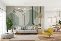 Modern forest green wallpaper for vintage-inspired interiors


