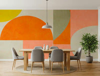 A beautiful modern art wall mural for a living room.

