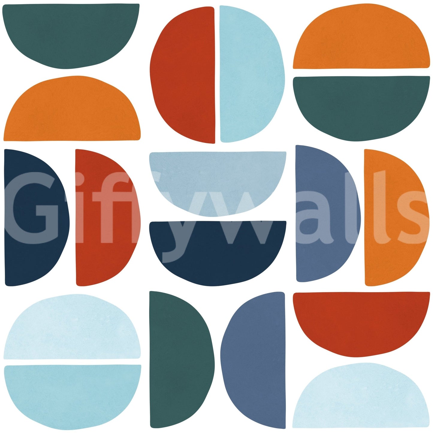 The Mid-Century Modern Circles mural makes a bold and artistic statement.

