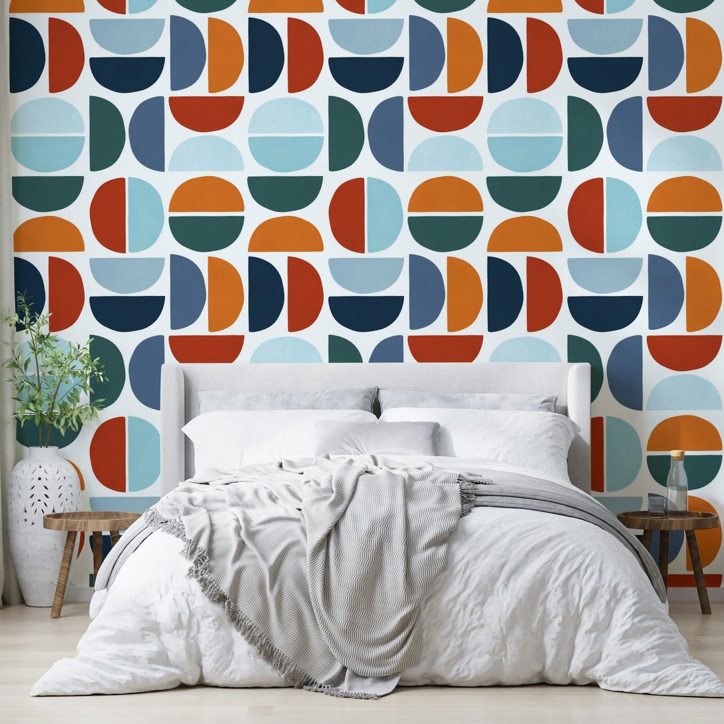 The design features various sized circles interlocking or layered.

