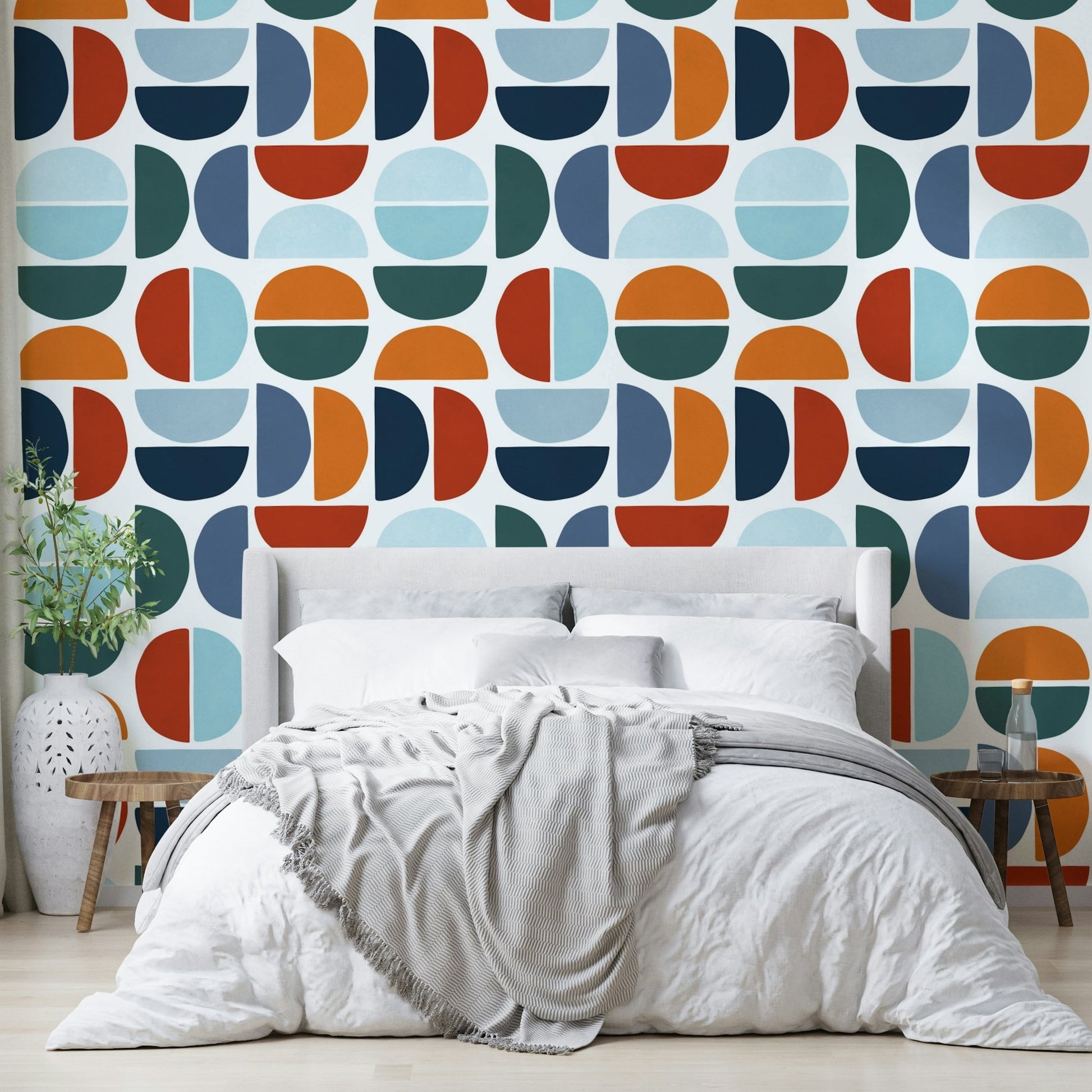 The design features various sized circles interlocking or layered.

