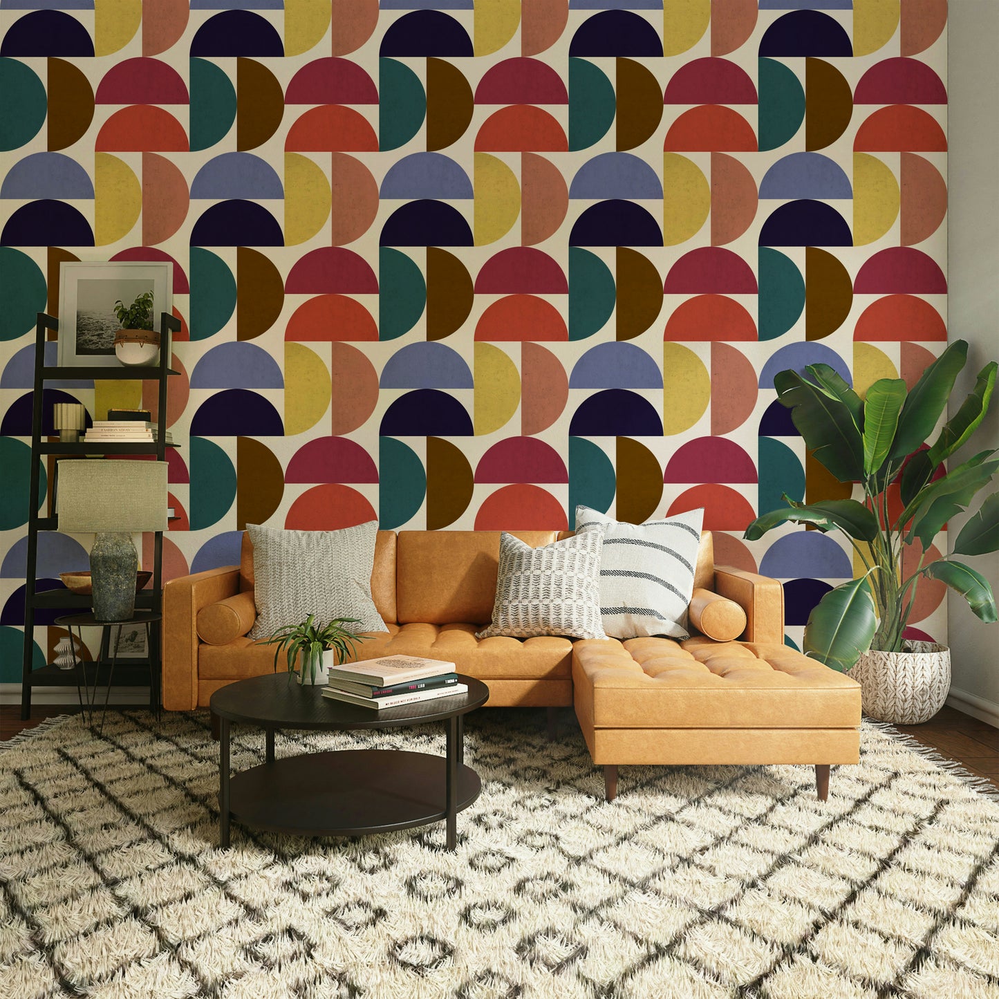 Mid-Century Modern Mosaic Wallpaper⁠