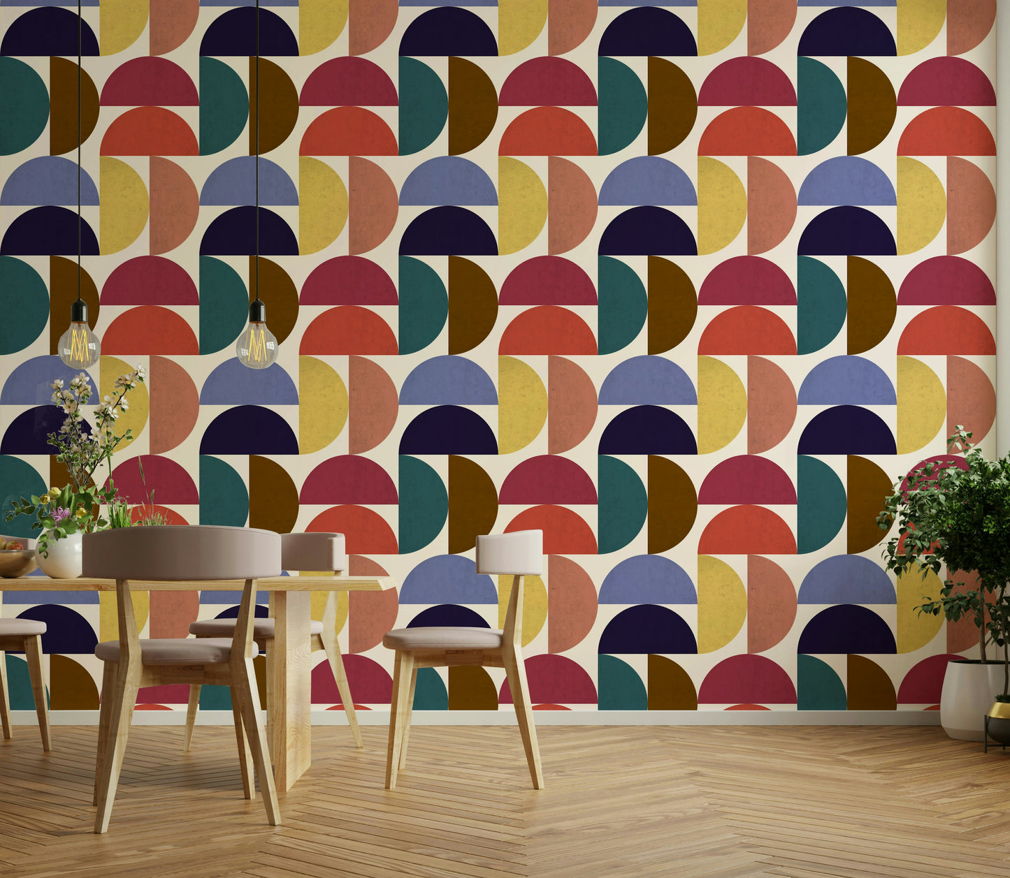 Mid-Century Modern Mosaic Wallpaper⁠