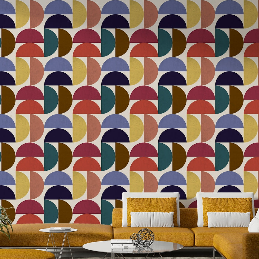 Mid-Century Modern Mosaic Wallpaper⁠