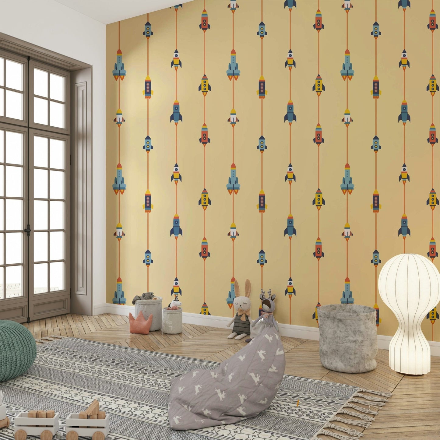 The design has a layered, geometric look with a sense of texture.

