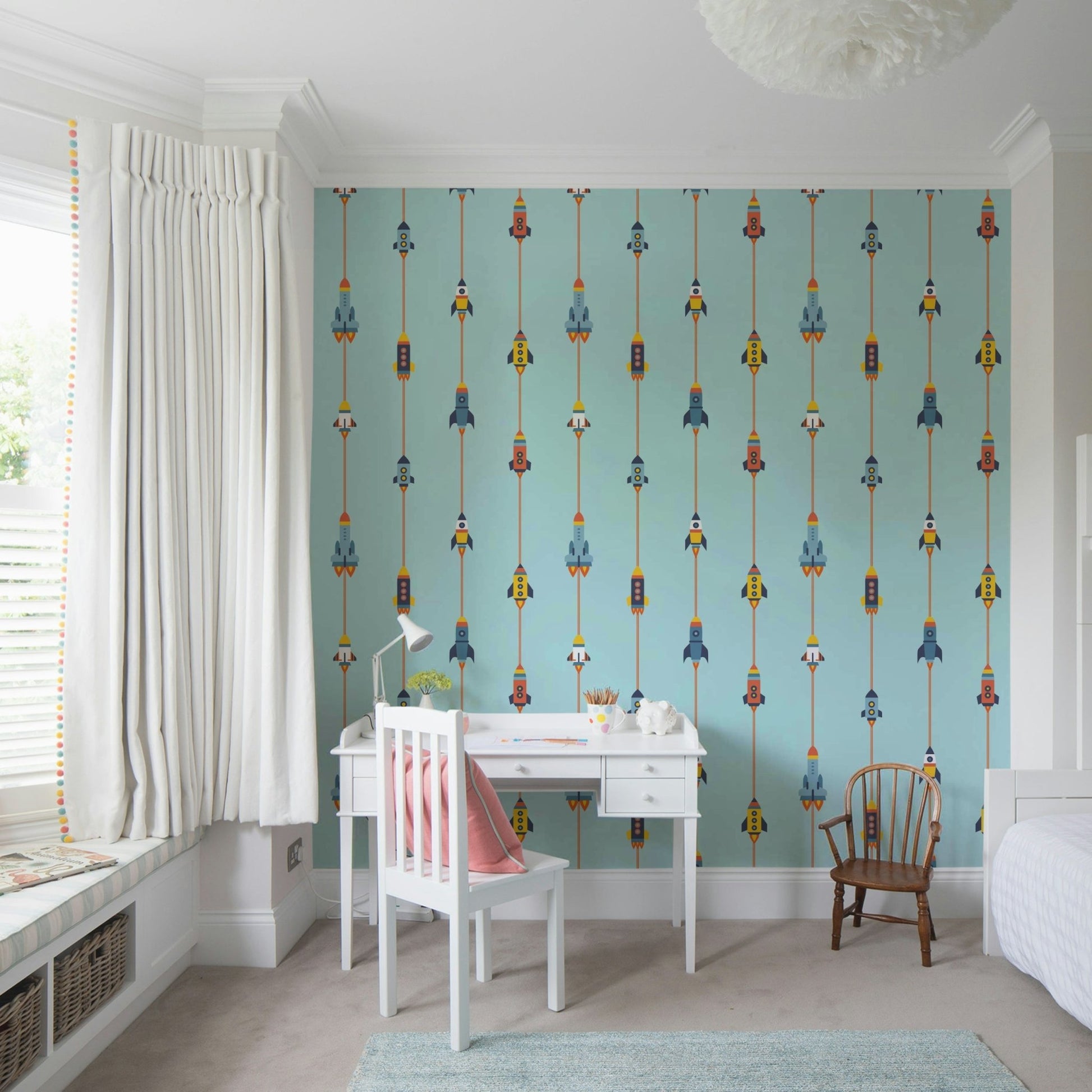 A wallpaper featuring a retro, whimsical pattern.

