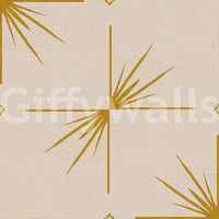 Mid Century Modern Starburst Cross Mustard Cream Wallpaper⁠