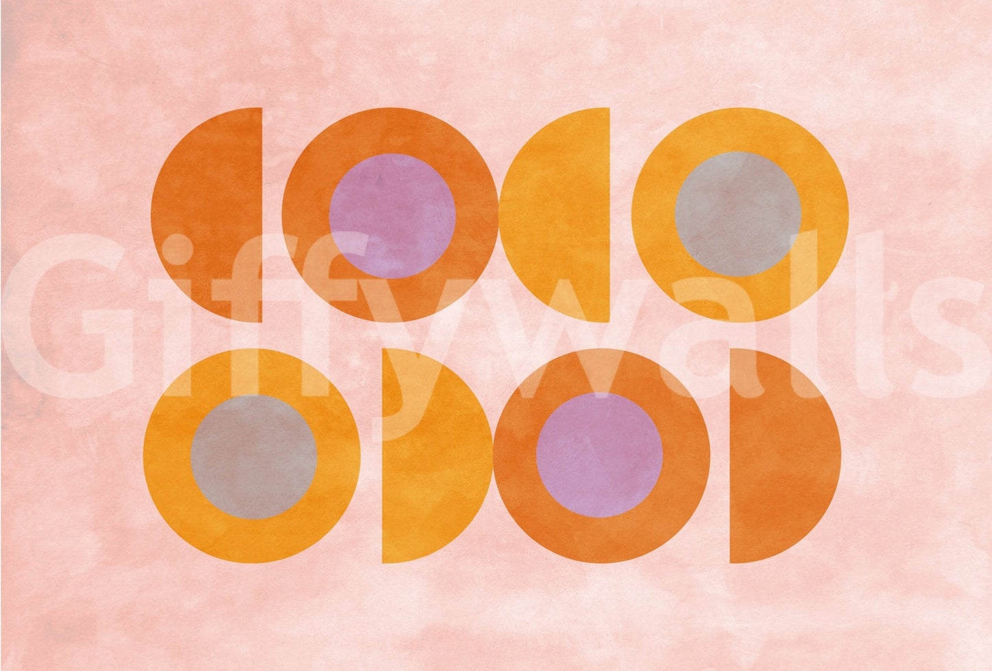 Mid-Century Sunset Shapes Wall Mural