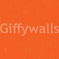 High-quality Mid Mod wall mural, deep orange, subtle distressed markings.
