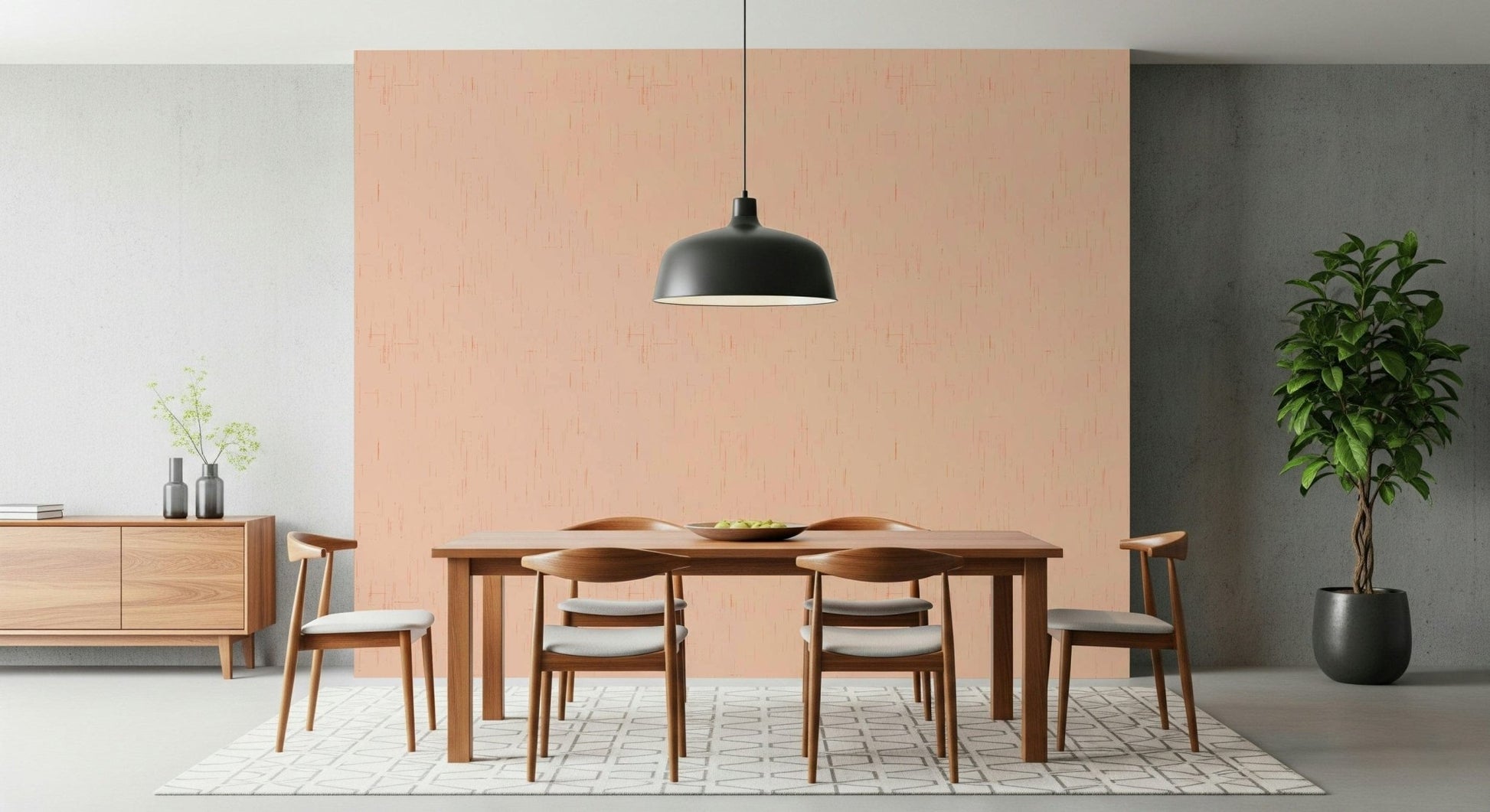 Retro Mid Mod Atomic Design, Vertical Dash Pattern Wallpaper.