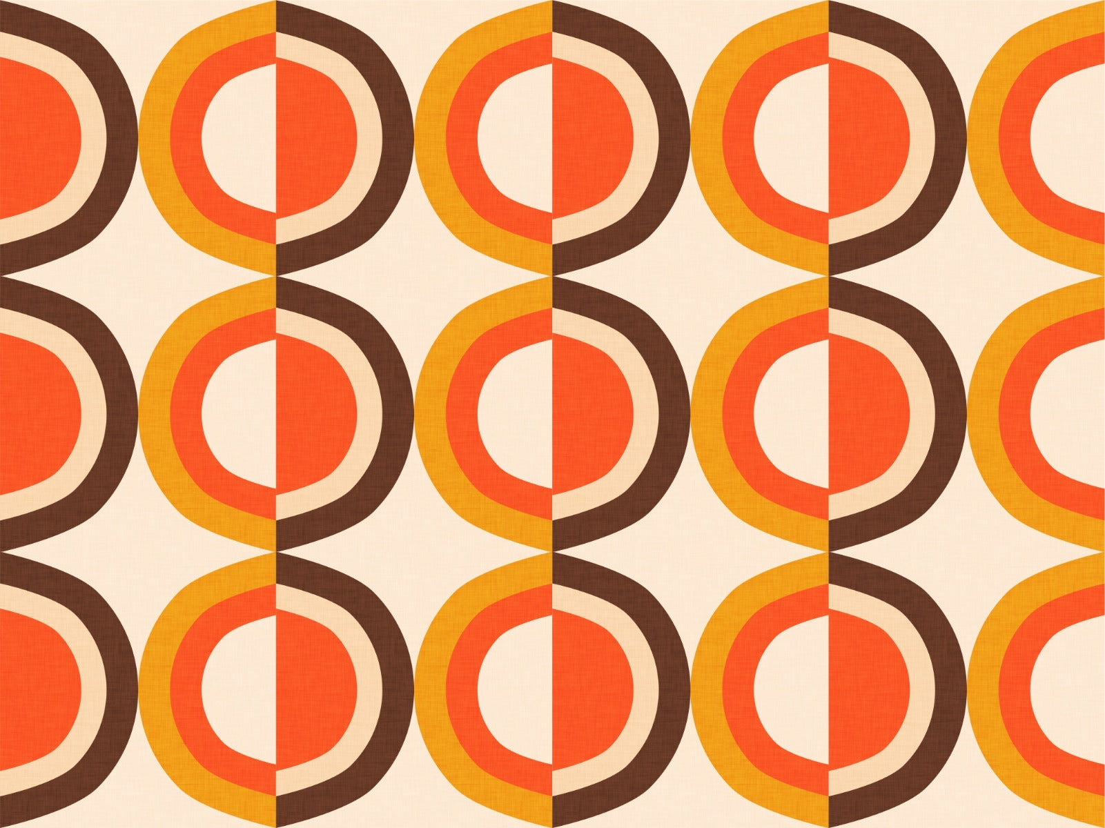 Mid Mod Classic Dots Beige Wallpaper with cream hand-drawn circles