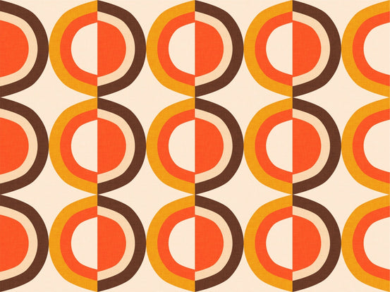 Mid Mod Classic Dots Beige Wallpaper with cream hand-drawn circles