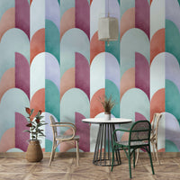 Mid Mod Geometry Sundown Wallpaper⁠