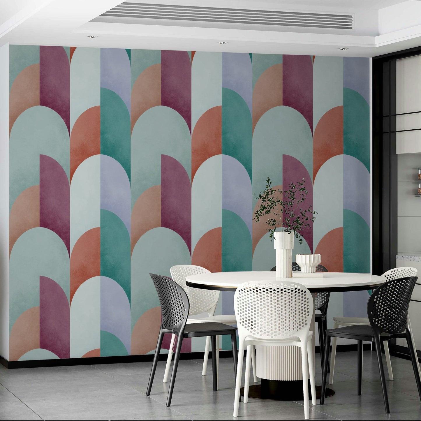 Mid Mod Geometry Sundown Wallpaper⁠