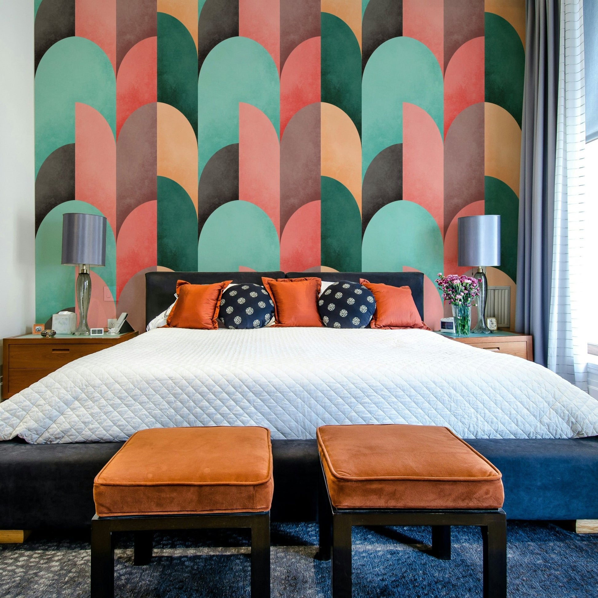 Mid Mod Geometry Sunrise Wallpaper⁠