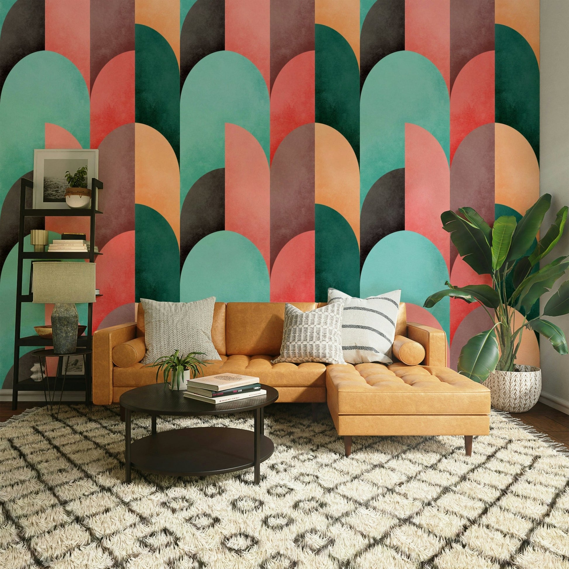 Mid Mod Geometry Sunrise Wallpaper⁠