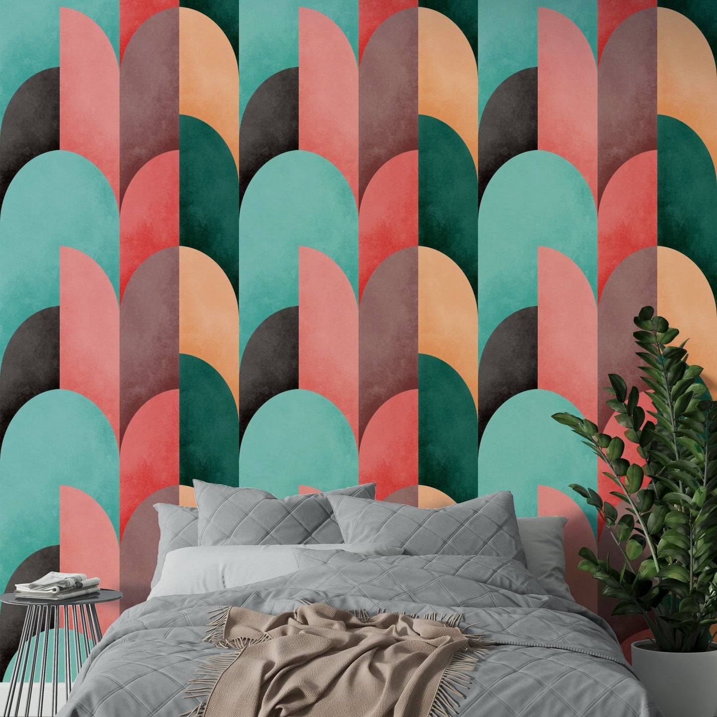 Mid Mod Geometry Sunrise Wallpaper⁠