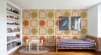 Mid Mod Pictures Frames - Beige Pink Ocher Wallpaper⁠