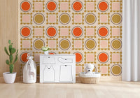 Mid Mod Pictures Frames - Beige Pink Ocher Wallpaper⁠