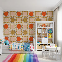 Mid Mod Pictures Frames - Beige Pink Ocher Wallpaper⁠