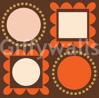 Mid Mod Pictures Frames - Chocolate Ocher Terracotta Wallpaper⁠