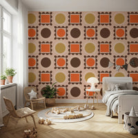 Mid Mod Pictures Frames - Pink Ocher Terracotta Wallpaper⁠