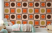 Mid Mod Pictures Frames - Pink Ocher Terracotta Wallpaper⁠