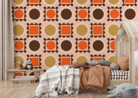 Mid Mod Pictures Frames - Pink Ocher Terracotta Wallpaper⁠