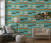 Chic Mid Mod Stacked Blocks Blue piece; brings 1950s atomic age feeling.