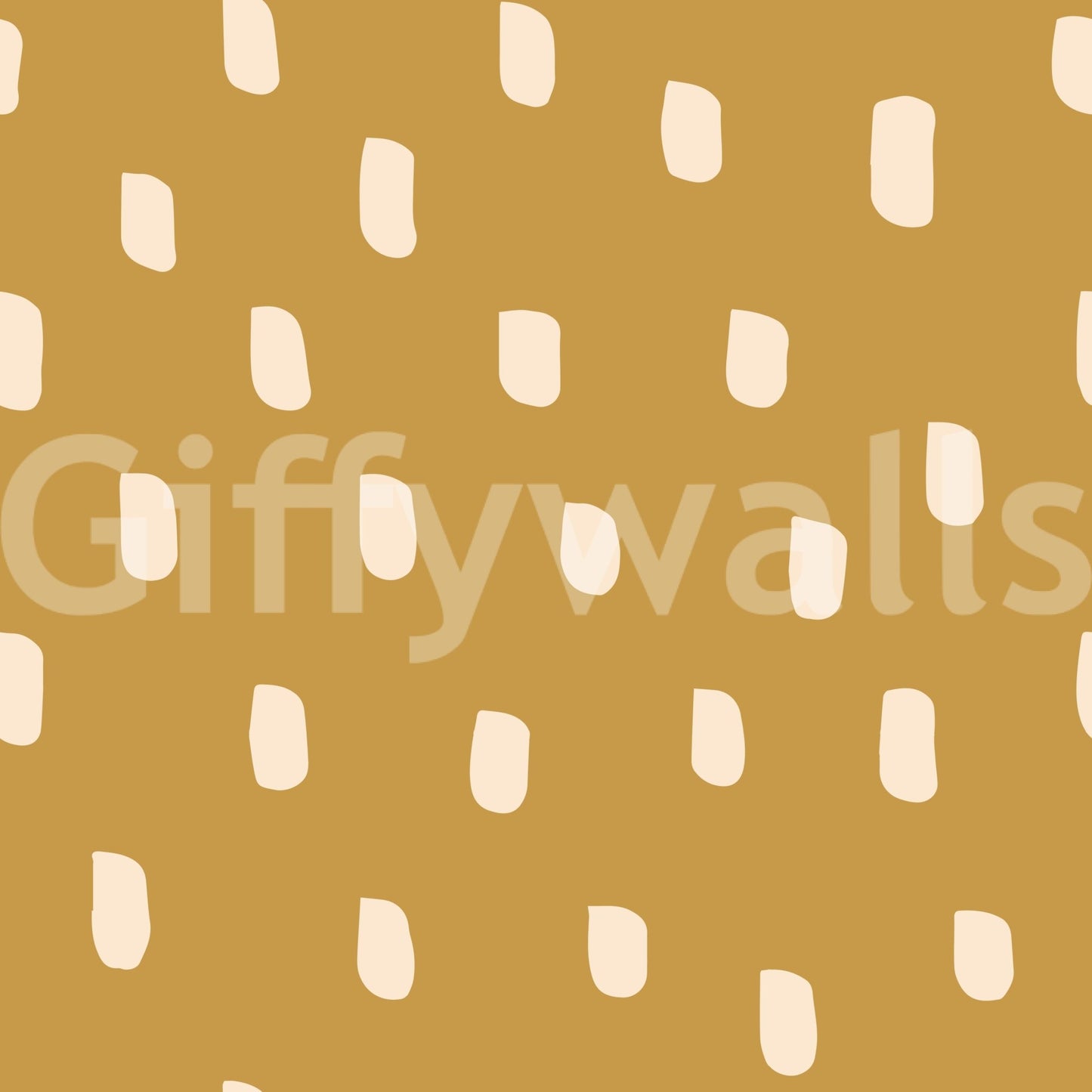 Mid Mod Wildflower Dots - Ocher Beige Wallpaper⁠