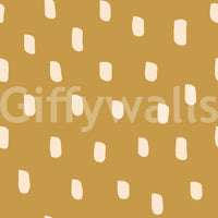 Mid Mod Wildflower Dots - Ocher Beige Wallpaper⁠
