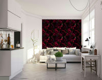 Elegant midnight-blue florals in wallpaper for statement walls

