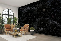 Deep blue and purple flower wall mural

