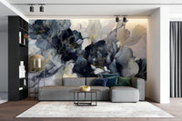 Elegant mural wallpaper in black and white

