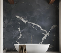 Midnight Gray Terrazzo Marble Effect Wallpaper Mural