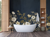 Modern Gold Floral Art Wall Covering
