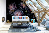 Sophisticated mural wallpaper with peonies

