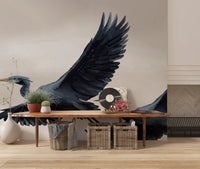 Migrating Herons Oil painting Wall Mural