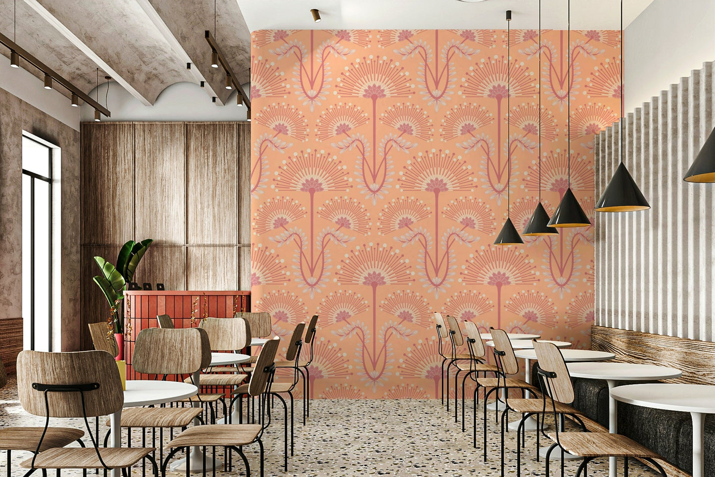 Botanical elements are intertwined in the design.
