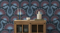 Botanical elements are intertwined in the design.
