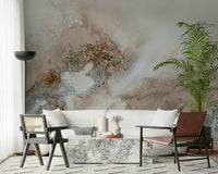A contemplative gentle wash wallpaper mural for a feature wall.