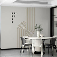 Minimalist mural with clean flowing patterns

