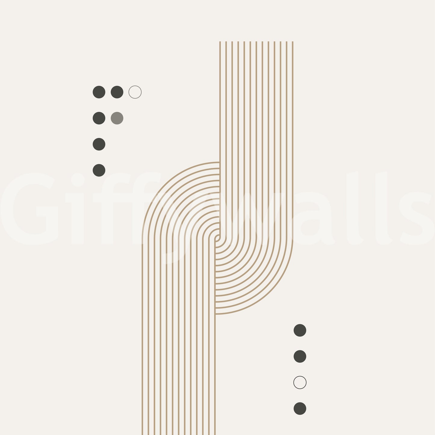 Minimal Geometric Flow Wall Mural