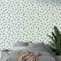 Elegant eucalyptus leaves wall covering

