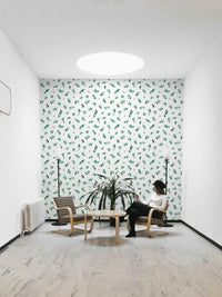 Minimalist eucalyptus pattern wallpaper

