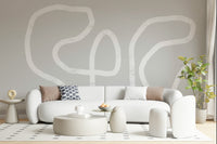 An artistic minimalist form mural for home decor.