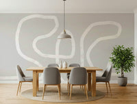 A contemplative gentle design wallpaper mural for a feature wall.