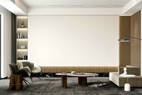 A peaceful seaside view mural on decorative wallpaper.

