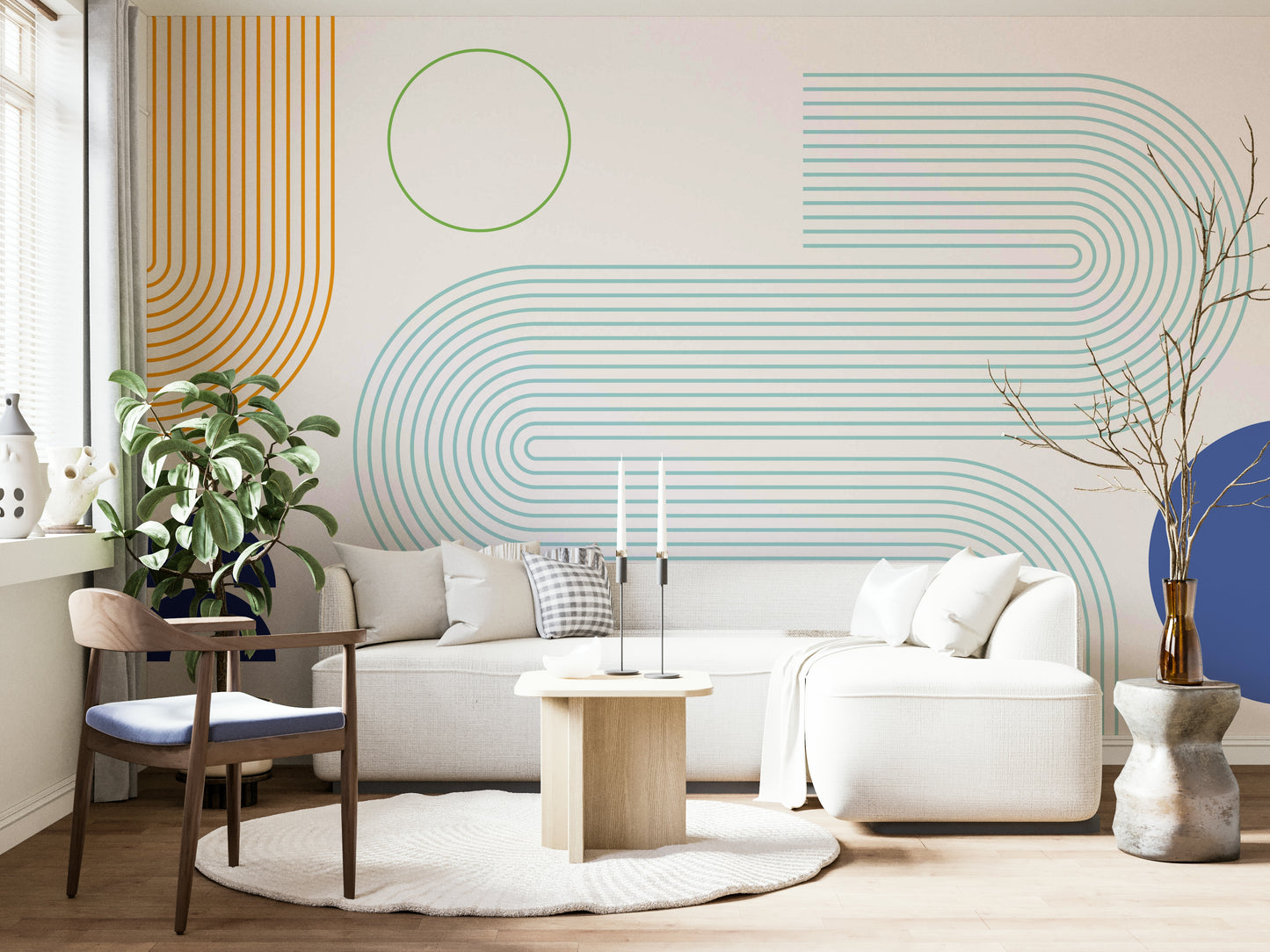 Artful geometric design with flowing symmetry


