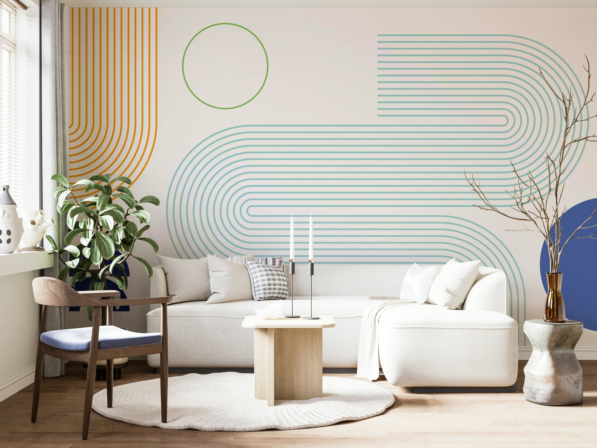 Artful geometric design with flowing symmetry

